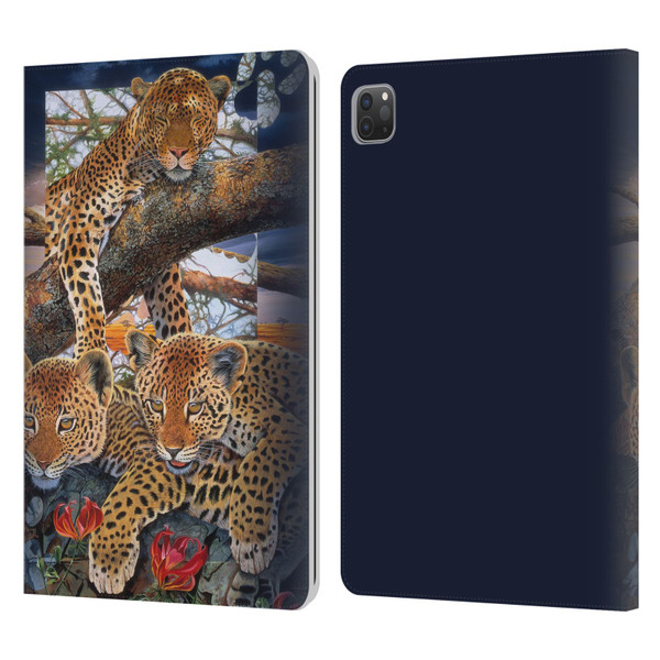 Graeme Stevenson Wildlife Leopard Leather Book Wallet Case Cover For Apple iPad Pro 11 2020 / 2021 / 2022