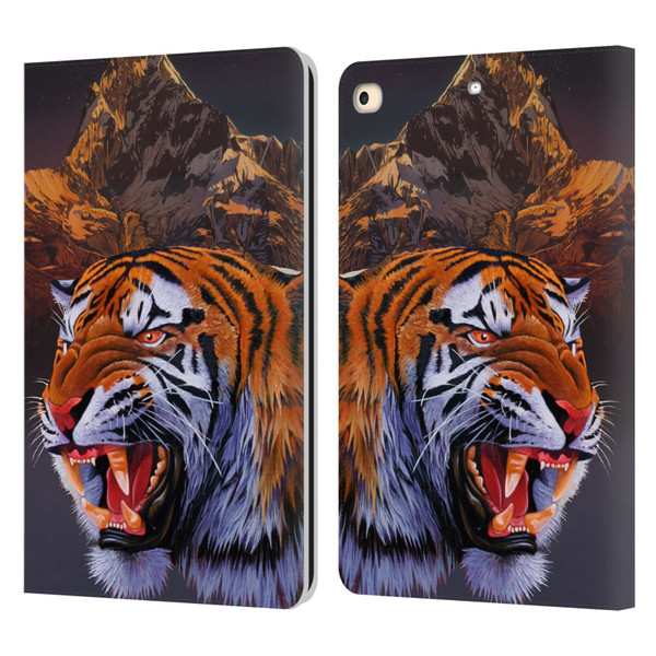 Graeme Stevenson Wildlife Tiger Leather Book Wallet Case Cover For Apple iPad 9.7 2017 / iPad 9.7 2018
