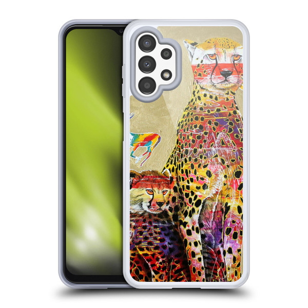 Graeme Stevenson Colourful Wildlife Cheetah Soft Gel Case for Samsung Galaxy A13 (2022)