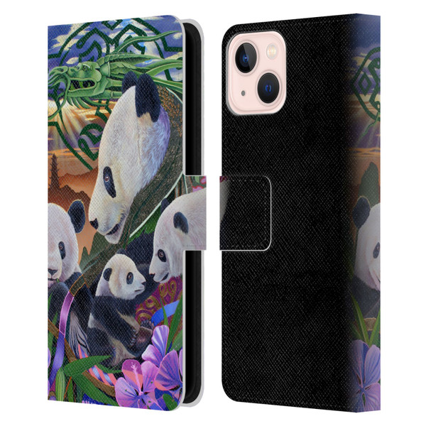 Graeme Stevenson Wildlife Pandas Leather Book Wallet Case Cover For Apple iPhone 13
