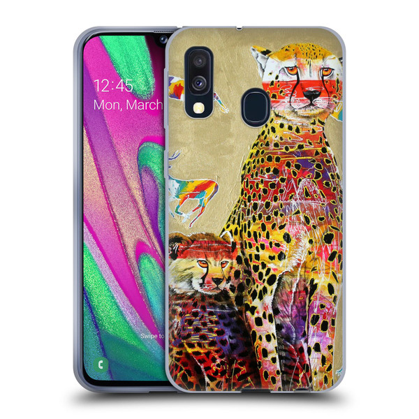 Graeme Stevenson Colourful Wildlife Cheetah Soft Gel Case for Samsung Galaxy A40 (2019)