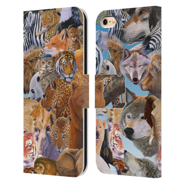 Graeme Stevenson Wildlife Animals Leather Book Wallet Case Cover For Apple iPhone 6 / iPhone 6s