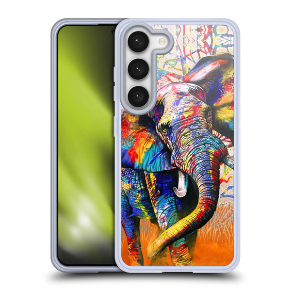 Graeme Stevenson Colourful Wildlife Elephant 4 Soft Gel Case for Samsung Galaxy S23 5G