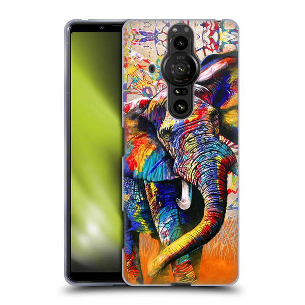 Graeme Stevenson Colourful Wildlife Elephant 4 Soft Gel Case for Sony Xperia Pro-I