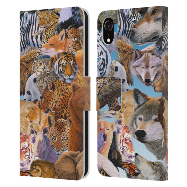 Graeme Stevenson Wildlife Animals Leather Book Wallet Case Cover For Apple iPhone XR