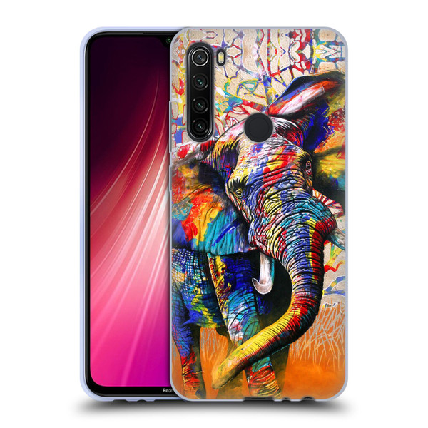 Graeme Stevenson Colourful Wildlife Elephant 4 Soft Gel Case for Xiaomi Redmi Note 8T