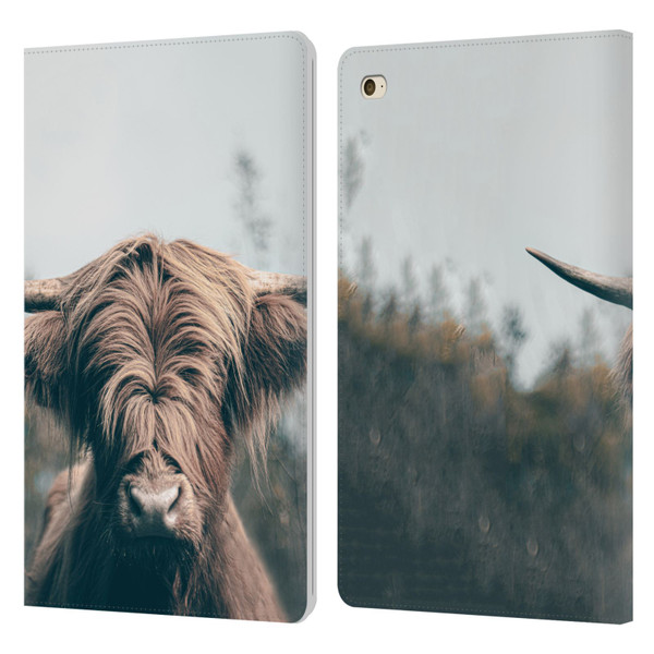 Patrik Lovrin Animal Portraits Highland Cow Leather Book Wallet Case Cover For Apple iPad mini 4