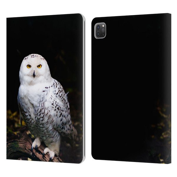Patrik Lovrin Animal Portraits Majestic Winter Snowy Owl Leather Book Wallet Case Cover For Apple iPad Pro 11 2020 / 2021 / 2022