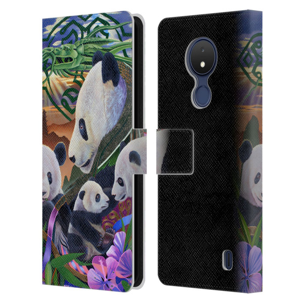 Graeme Stevenson Wildlife Pandas Leather Book Wallet Case Cover For Nokia C21