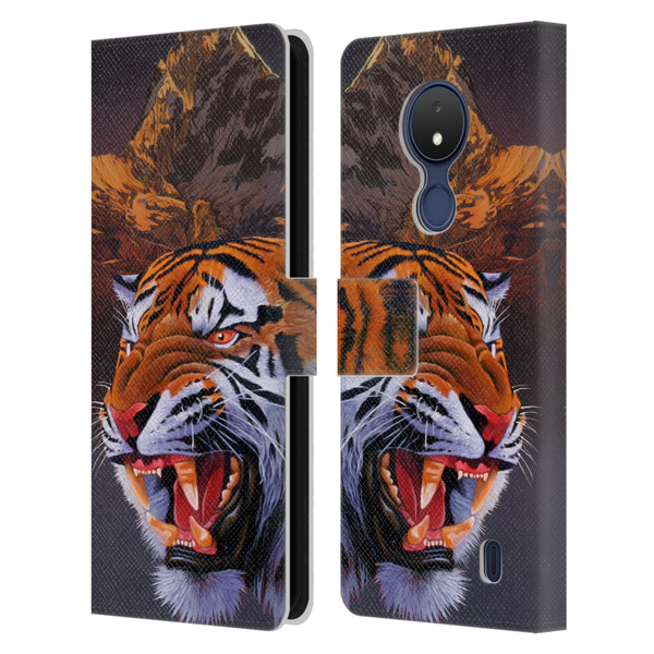 Graeme Stevenson Wildlife Tiger Leather Book Wallet Case Cover For Nokia C21