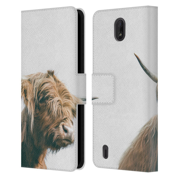 Patrik Lovrin Animal Portraits Majestic Highland Cow Leather Book Wallet Case Cover For Nokia C01 Plus/C1 2nd Edition
