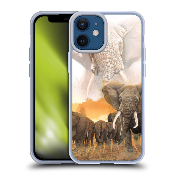 Graeme Stevenson Wildlife Elephants Soft Gel Case for Apple iPhone 12 Mini