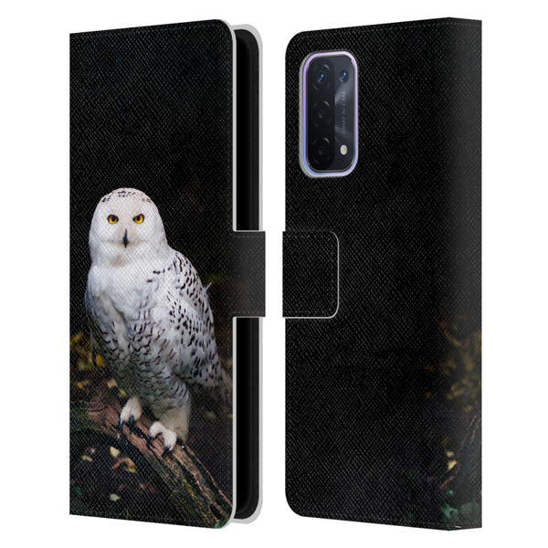 Patrik Lovrin Animal Portraits Majestic Winter Snowy Owl Leather Book Wallet Case Cover For OPPO A54 5G