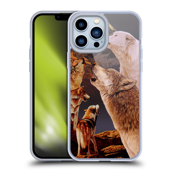 Graeme Stevenson Wildlife Wolves 2 Soft Gel Case for Apple iPhone 13 Pro Max