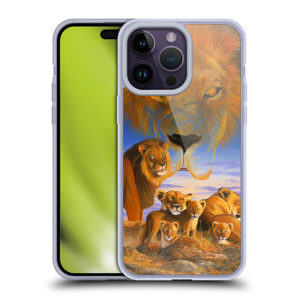 Graeme Stevenson Wildlife Lions Soft Gel Case for Apple iPhone 14 Pro Max