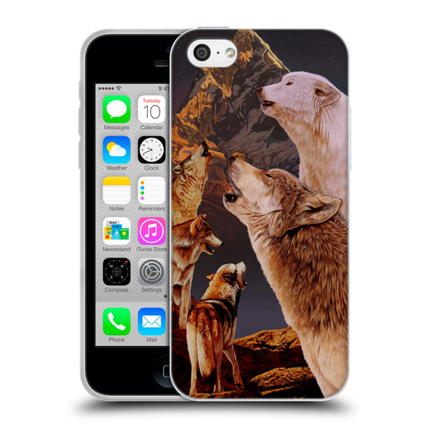 Graeme Stevenson Wildlife Wolves 2 Soft Gel Case for Apple iPhone 5c