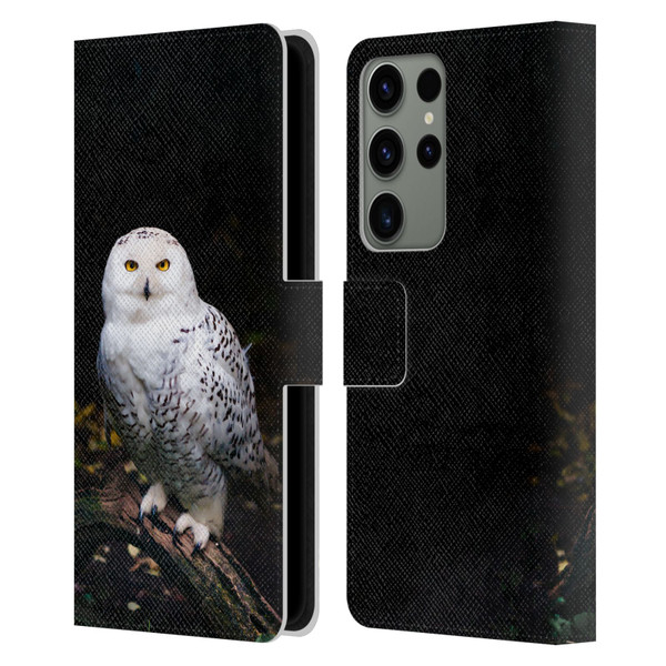 Patrik Lovrin Animal Portraits Majestic Winter Snowy Owl Leather Book Wallet Case Cover For Samsung Galaxy S23 Ultra 5G