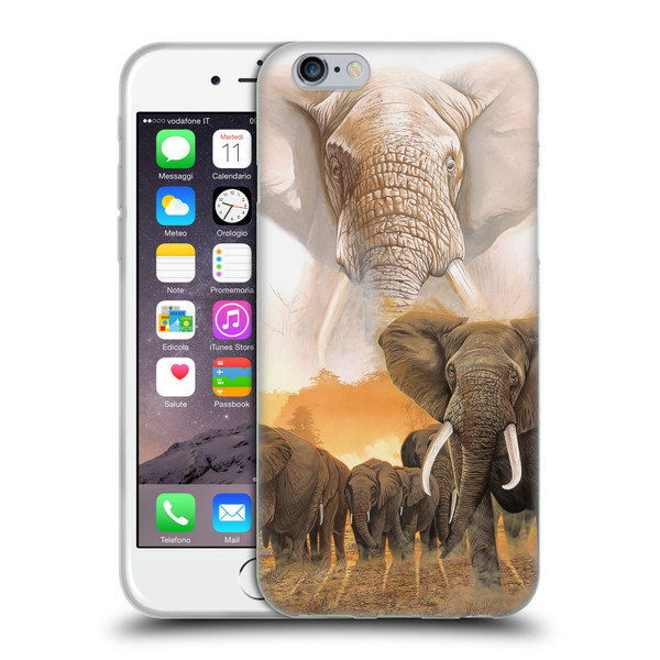 Graeme Stevenson Wildlife Elephants Soft Gel Case for Apple iPhone 6 / iPhone 6s