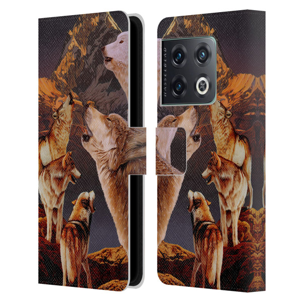 Graeme Stevenson Wildlife Wolves 2 Leather Book Wallet Case Cover For OnePlus 10 Pro