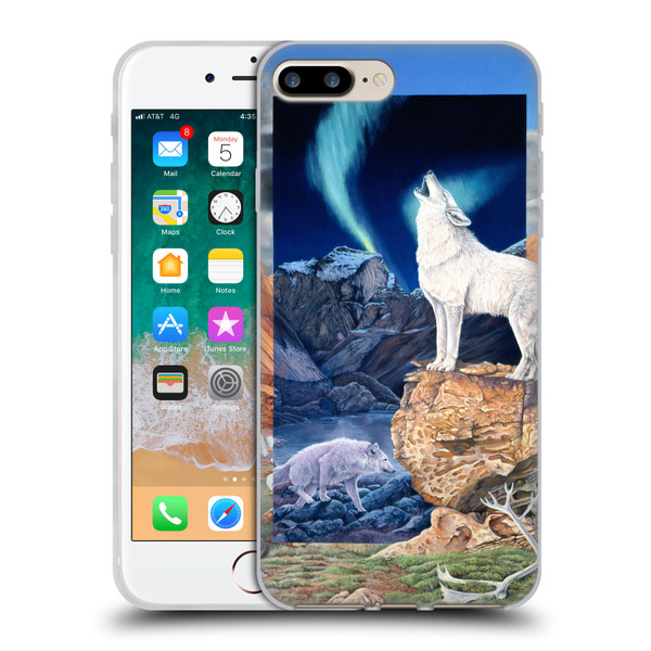 Graeme Stevenson Wildlife Wolves 3 Soft Gel Case for Apple iPhone 7 Plus / iPhone 8 Plus