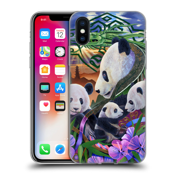 Graeme Stevenson Wildlife Pandas Soft Gel Case for Apple iPhone X / iPhone XS