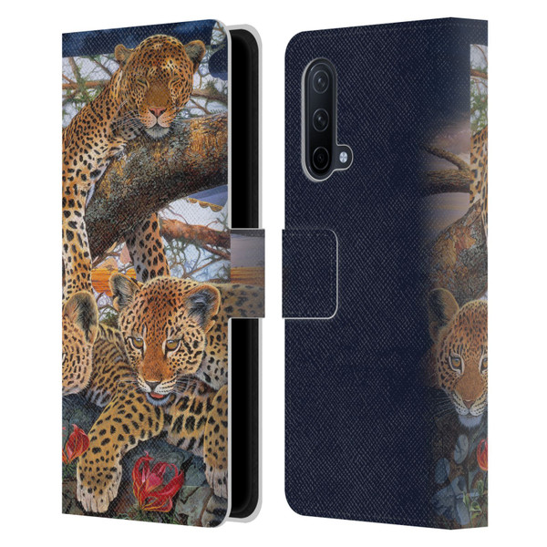 Graeme Stevenson Wildlife Leopard Leather Book Wallet Case Cover For OnePlus Nord CE 5G