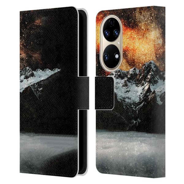 Patrik Lovrin Dreams Vs Reality Burning Galaxy Above Mountains Leather Book Wallet Case Cover For Huawei P50