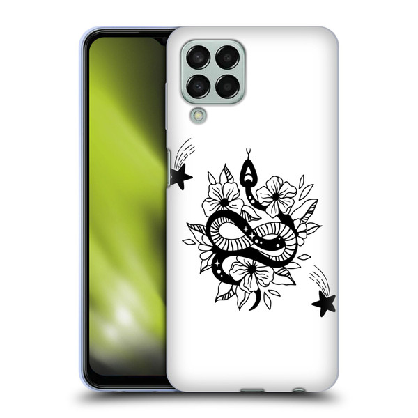 Haroulita Celestial Tattoo Snake And Flower Soft Gel Case for Samsung Galaxy M33 (2022)