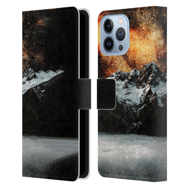 Patrik Lovrin Dreams Vs Reality Burning Galaxy Above Mountains Leather Book Wallet Case Cover For Apple iPhone 13 Pro Max