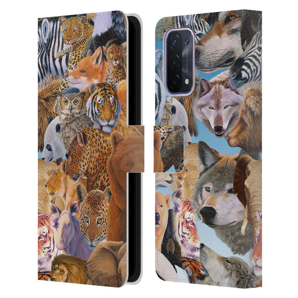 Graeme Stevenson Wildlife Animals Leather Book Wallet Case Cover For OPPO A54 5G