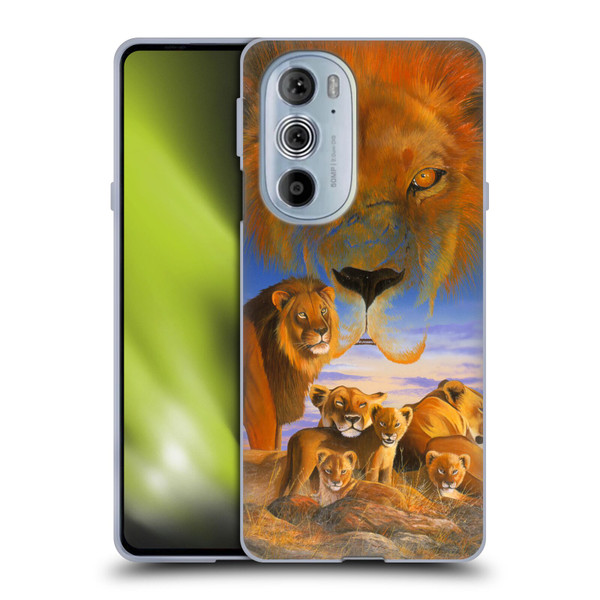 Graeme Stevenson Wildlife Lions Soft Gel Case for Motorola Edge X30