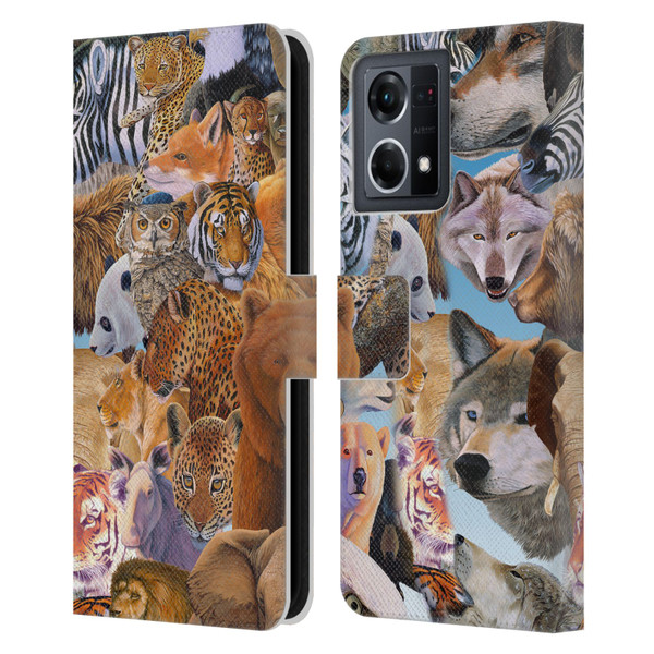 Graeme Stevenson Wildlife Animals Leather Book Wallet Case Cover For OPPO Reno8 4G