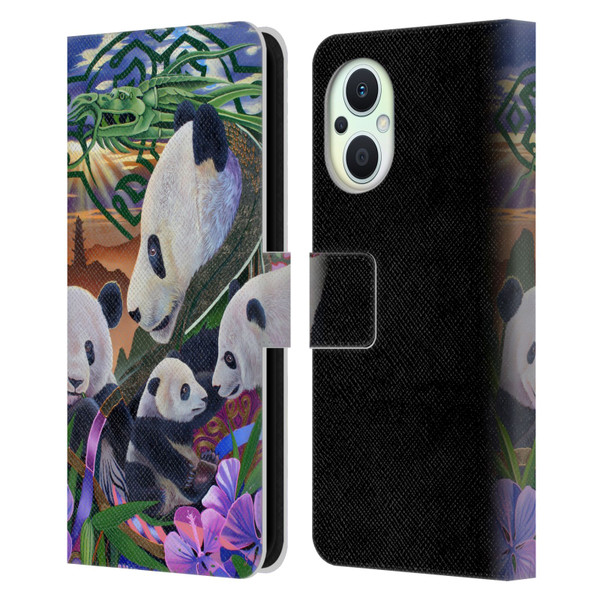 Graeme Stevenson Wildlife Pandas Leather Book Wallet Case Cover For OPPO Reno8 Lite