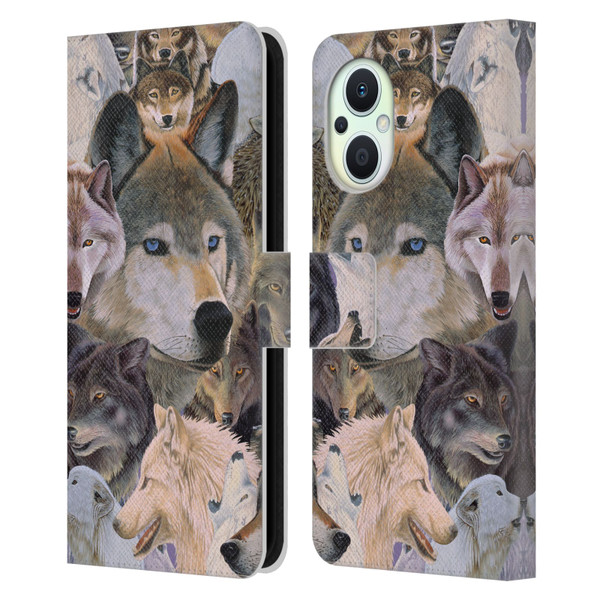 Graeme Stevenson Wildlife Wolves 1 Leather Book Wallet Case Cover For OPPO Reno8 Lite