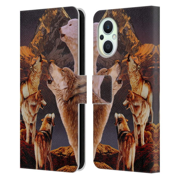 Graeme Stevenson Wildlife Wolves 2 Leather Book Wallet Case Cover For OPPO Reno8 Lite