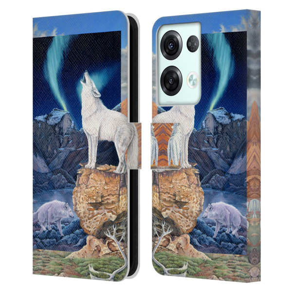 Graeme Stevenson Wildlife Wolves 3 Leather Book Wallet Case Cover For OPPO Reno8 Pro