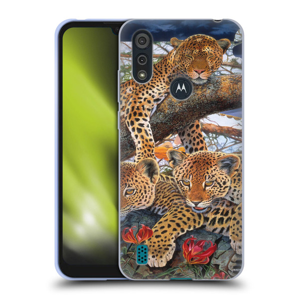 Graeme Stevenson Wildlife Leopard Soft Gel Case for Motorola Moto E6s (2020)