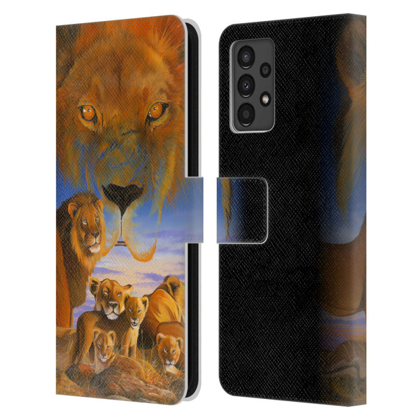 Graeme Stevenson Wildlife Lions Leather Book Wallet Case Cover For Samsung Galaxy A13 (2022)