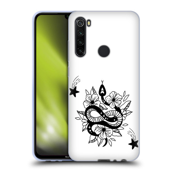 Haroulita Celestial Tattoo Snake And Flower Soft Gel Case for Xiaomi Redmi Note 8T