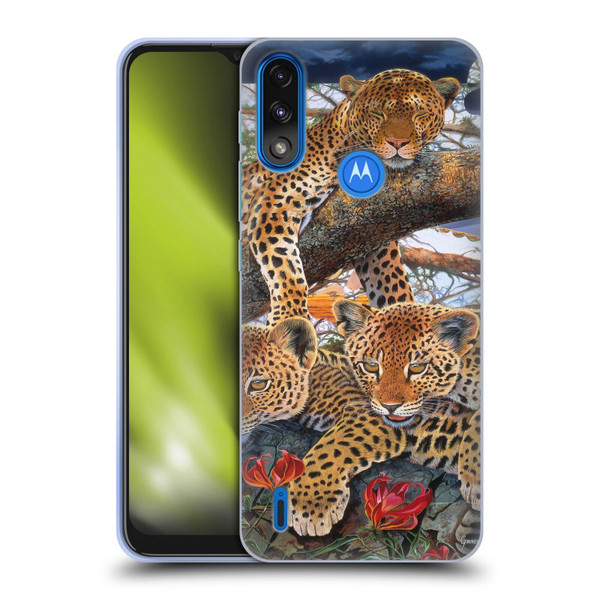 Graeme Stevenson Wildlife Leopard Soft Gel Case for Motorola Moto E7 Power / Moto E7i Power