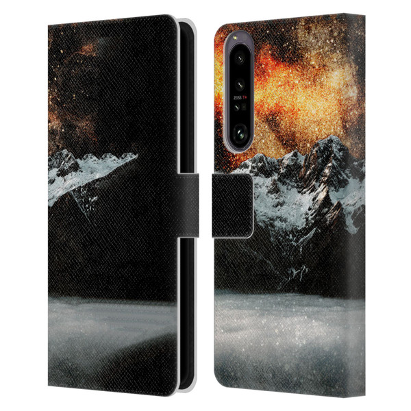 Patrik Lovrin Dreams Vs Reality Burning Galaxy Above Mountains Leather Book Wallet Case Cover For Sony Xperia 1 IV