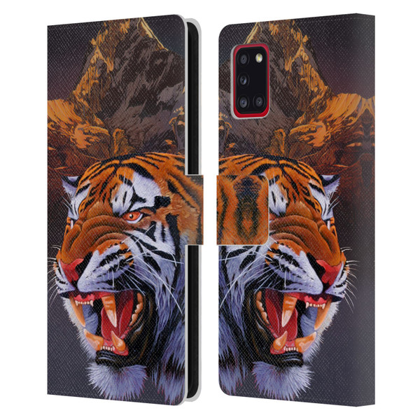 Graeme Stevenson Wildlife Tiger Leather Book Wallet Case Cover For Samsung Galaxy A31 (2020)