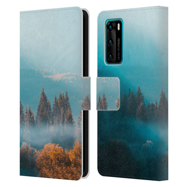 Patrik Lovrin Magical Foggy Landscape Autumn Forest Leather Book Wallet Case Cover For Huawei P40 5G