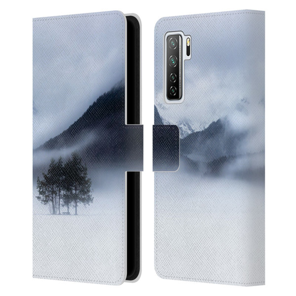 Patrik Lovrin Magical Foggy Landscape Fog, Mountains And A Tree Leather Book Wallet Case Cover For Huawei Nova 7 SE/P40 Lite 5G