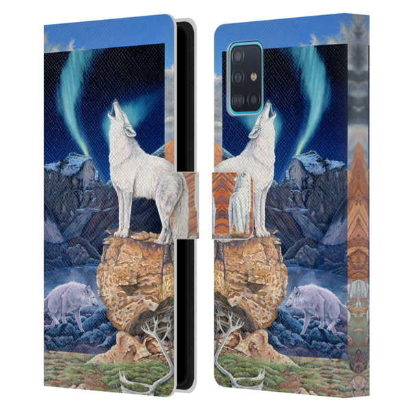 Graeme Stevenson Wildlife Wolves 3 Leather Book Wallet Case Cover For Samsung Galaxy A51 (2019)