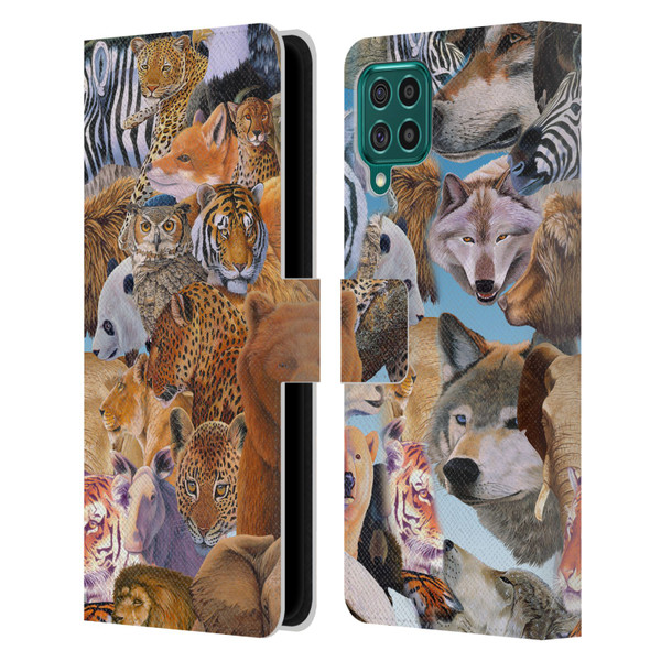 Graeme Stevenson Wildlife Animals Leather Book Wallet Case Cover For Samsung Galaxy F62 (2021)