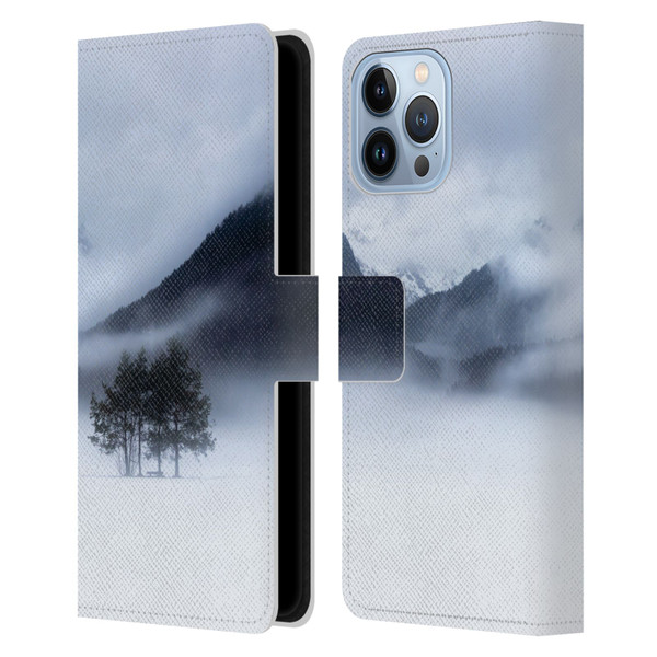 Patrik Lovrin Magical Foggy Landscape Fog, Mountains And A Tree Leather Book Wallet Case Cover For Apple iPhone 13 Pro Max