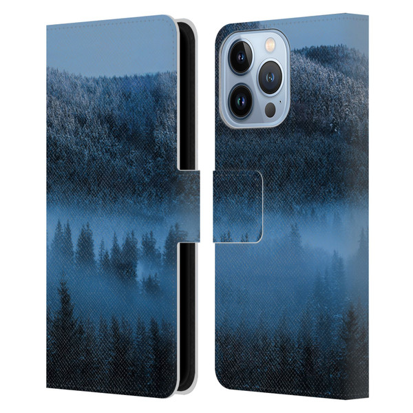Patrik Lovrin Magical Foggy Landscape Magical Fog Over Snowy Forest Leather Book Wallet Case Cover For Apple iPhone 13 Pro