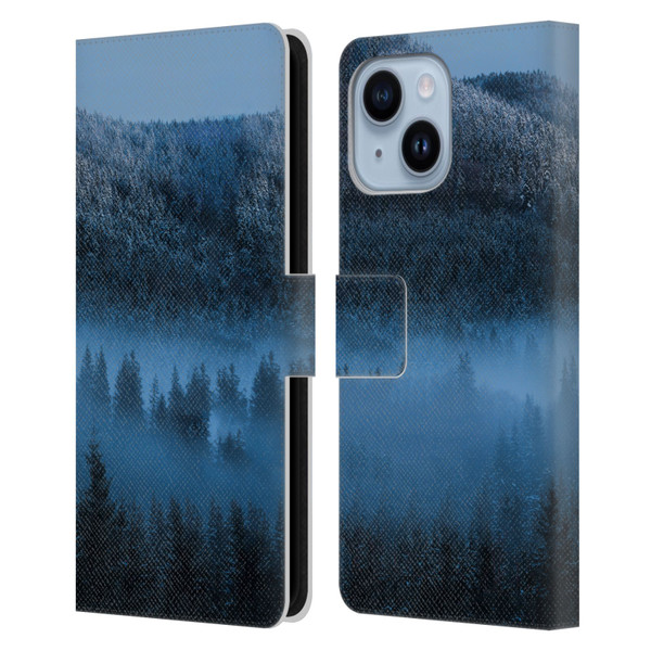 Patrik Lovrin Magical Foggy Landscape Magical Fog Over Snowy Forest Leather Book Wallet Case Cover For Apple iPhone 14 Plus