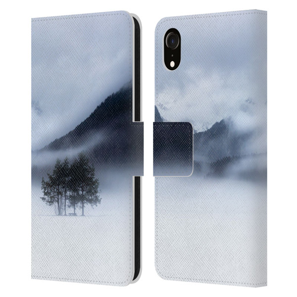 Patrik Lovrin Magical Foggy Landscape Fog, Mountains And A Tree Leather Book Wallet Case Cover For Apple iPhone XR